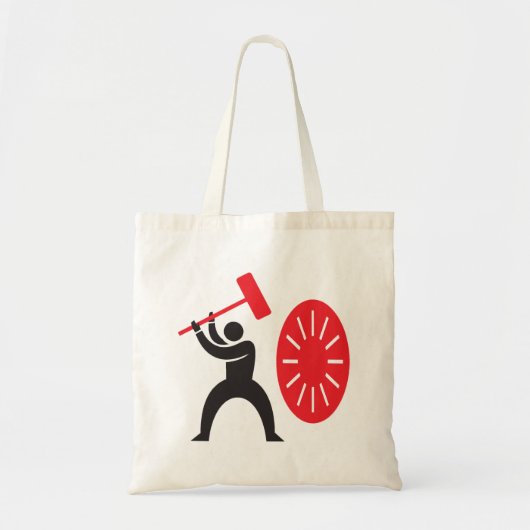 Man die een gong-Canvas tas raakt (Voorkant)