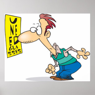 Man die een oogdiagram leest poster