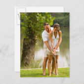 Man die golfsport helpt briefkaart (Voorkant / Achterkant)