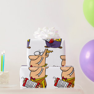 Man die op de Accordeon Speelt Cadeaupapier