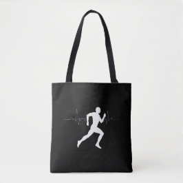 Man die Runners Silhouette HeartBeat Lijn in werki Draagtas