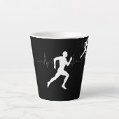 Man die Runners Silhouette HeartBeat Lijn in werki Latte Mok (Voorkant)