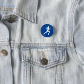 Man die Runners Silhouette HeartBeat Lijn in werki Ronde Button 3,2 Cm (In situ)