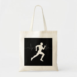 Man die Runners Silhouette HeartBeat Lijn in werki Tote Bag