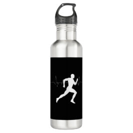 Man die Runners Silhouette HeartBeat Lijn in werki Waterfles