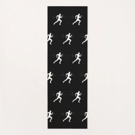 Man die Runners Silhouette HeartBeat Lijn in werki Yogamat