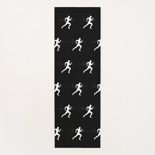 Man die Runners Silhouette HeartBeat Lijn in werki Yogamat (Voorkant)