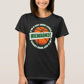 Man die van Milwaukee-basketbal houdt - B-Ball Cit T-shirt