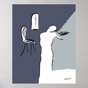 Man die Violin speelt. Poster