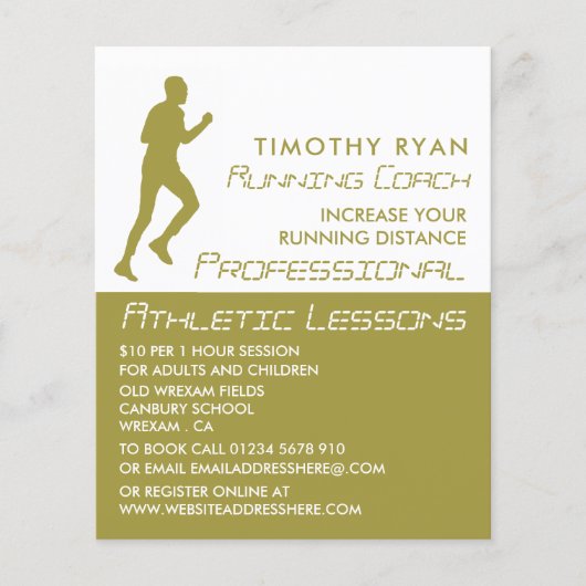 Man draait, Athletics Lesson Adverteren Flyer (Voorkant)