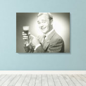 Man Drink Canvas Afdruk (Insitu (Houten vloer))