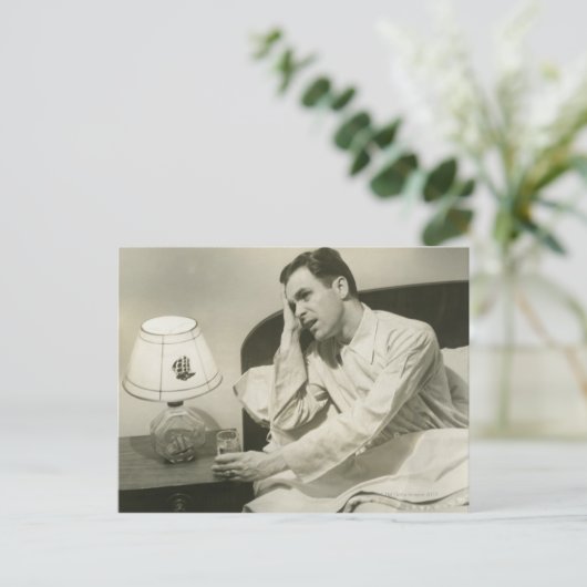 Man Drink water Briefkaart (Staand voorkant)