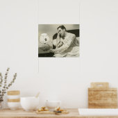 Man Drink water Poster (Keuken)