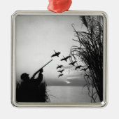 Man Duck Hunting Metalen Ornament (Voorkant)