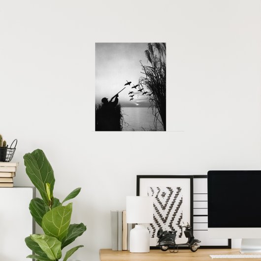 Man Duck Hunting Poster (Thuiskantoor)