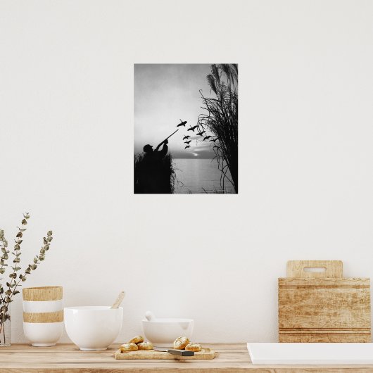 Man Duck Hunting Poster (Keuken)