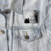 Man Duck Hunting Vierkante Button 5,1 Cm (In situ)