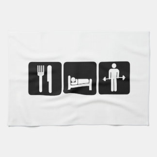 Man Eat Sleep Lift Wecht Theedoek