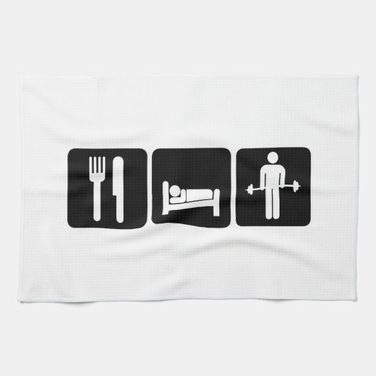 Man Eat Sleep Lift Wecht Theedoek (Horizontaal)