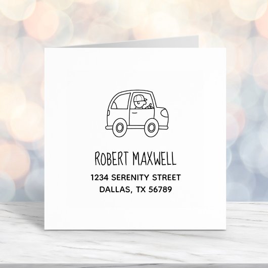 Man Een autoadres besturen Zelfinktende Stempel