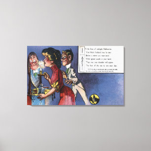 Man- en damesparen in kaarslicht canvas afdruk