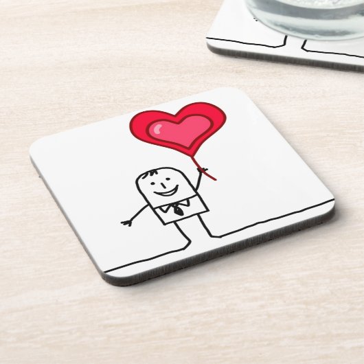 Man en hart bier onderzetter (Linkerzijde)