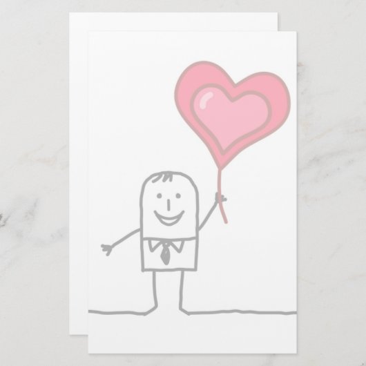 Man en hart briefpapier (Voorkant / Achterkant)