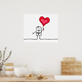 Man en hart poster (Keuken)