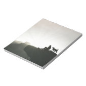 Man en hond Bond op de berg Notitieblok (Gedraaid)