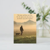 Man en hond Mountain Mist Briefkaart (Staand voorkant)