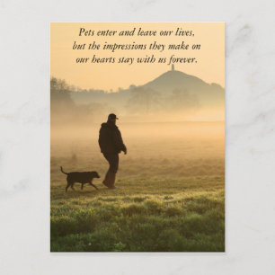 Man en hond Mountain Mist Briefkaart