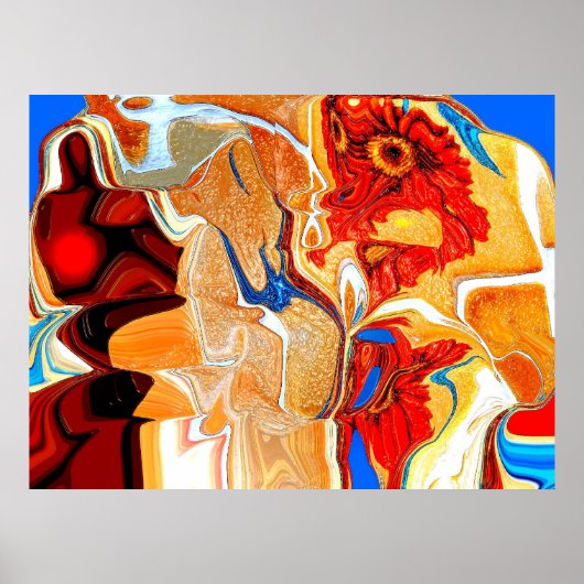 Man en opwarming van de aarde poster (Voorkant)