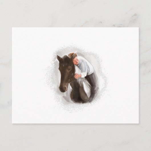 Man en paard briefkaart (Voorkant)