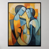 Man en vrouw abstract muurkunst poster (Voorkant)