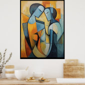 Man en vrouw abstract muurkunst poster (Keuken)