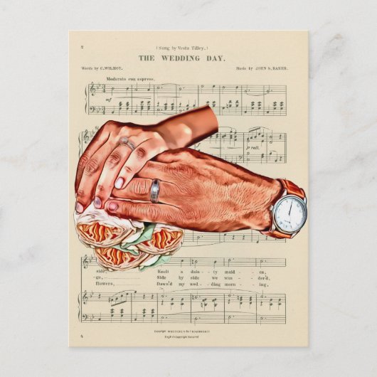 man en vrouw bruid bruidegom koppels kunst briefkaart (Voorkant)