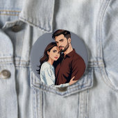 Man en vrouw - Enorme 4 Inch Fan Button (In situ)