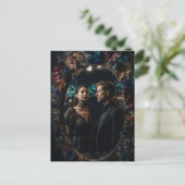 Man en Vrouw Floral Mirror Briefkaart (Staand voorkant)