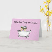 Man en vrouw in badkuip kaart (Gele Bloem)