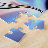 Man en vrouw in glas in lood legpuzzel (Zijkant)