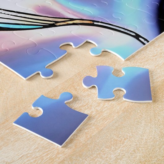 Man en vrouw in glas in lood legpuzzel (Zijkant)