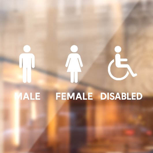 Man en Vrouw Restroom Deur Sign Raamsticker (Vel 2)