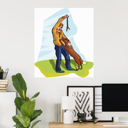 Man en zijn hond poster (Thuiskantoor)