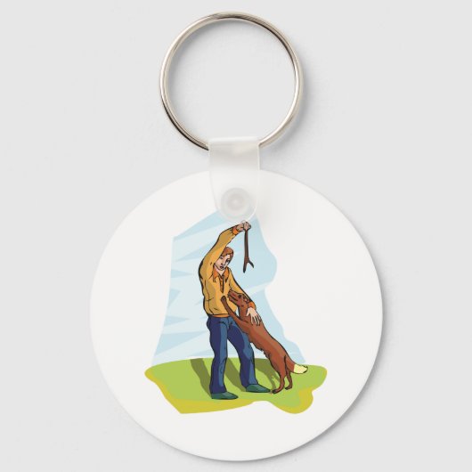 Man en zijn hond Sleutelhanger (Voorkant)