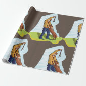 Man en zijn lange werkpapier cadeaupapier (Uitgerold)