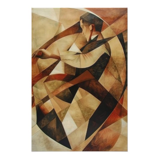 Man Enveloped in Abstraction Perfect Poster (Voorkant)