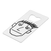 Man Face Kredietkaart Flessenopener (Voorkant Gekanteld)