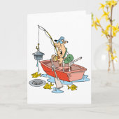 Man Fishing Cartes de voeux (Fleur jaune)