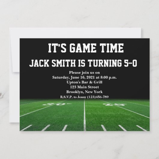 Man Football Aangepaste uitnodiging voor geboorte (Voorkant)