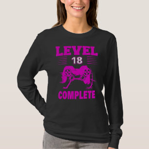 Man Gamer 18e Verjaardag 18e Verjaardag Niveau 18 T-shirt